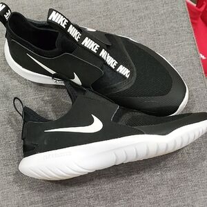 Nike Kid's Black and White Slip-On Sneakers